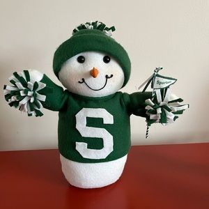 Michigan State stuffed Sparty weighted bottom decor. Smoke & pet free. Giftable